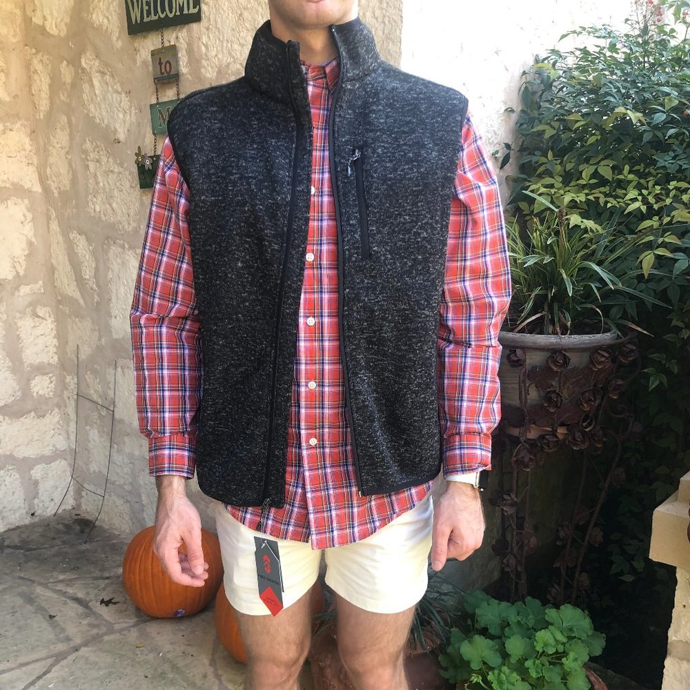 Men's Free Country Sweater Fleece Vest Sz M, Black